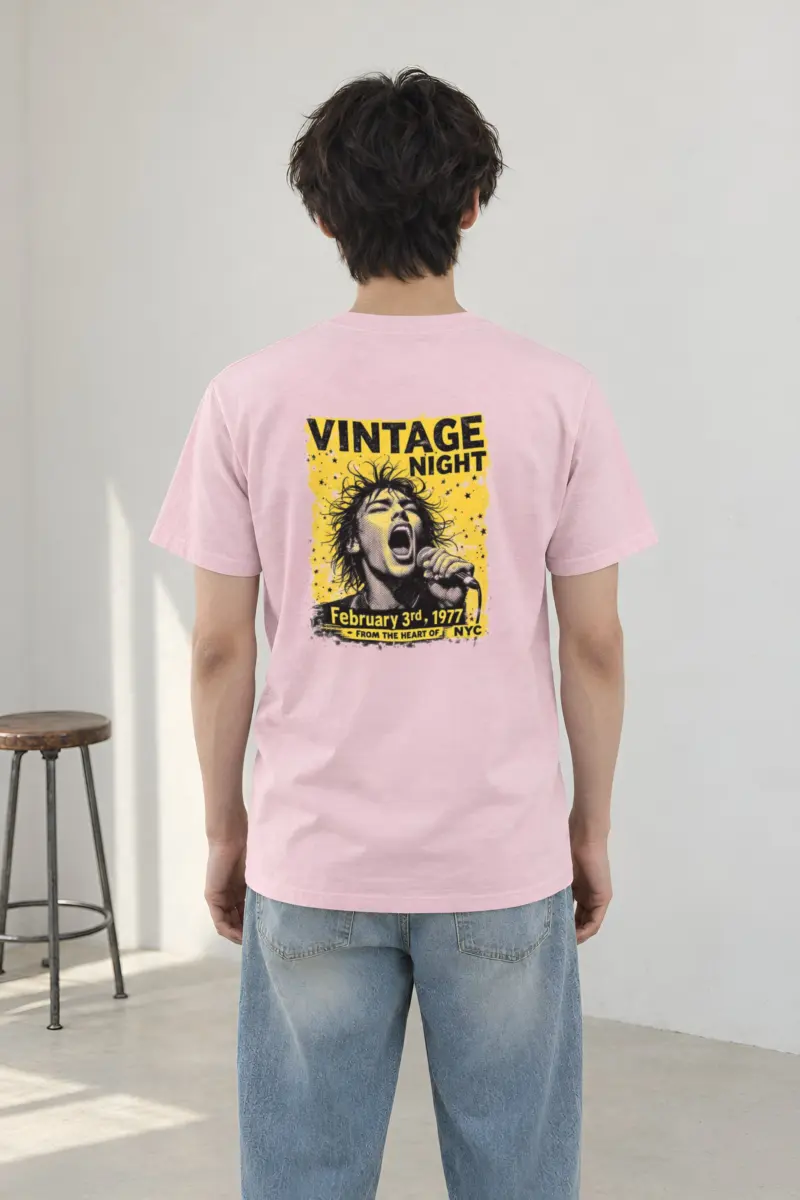 "Vintage Night NYC" Heavyweight Unisex Crewneck T-shirt