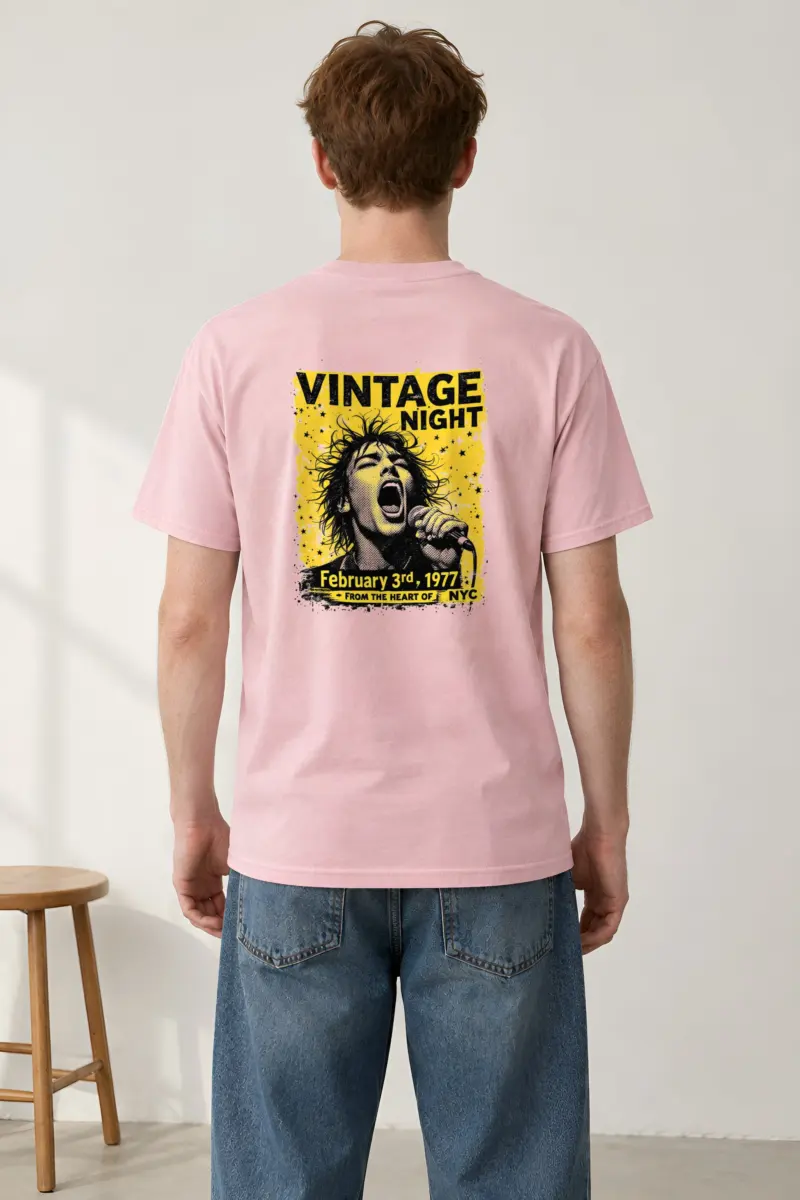 "Vintage Night NYC" Heavyweight Unisex Crewneck T-shirt | Gildan 5000