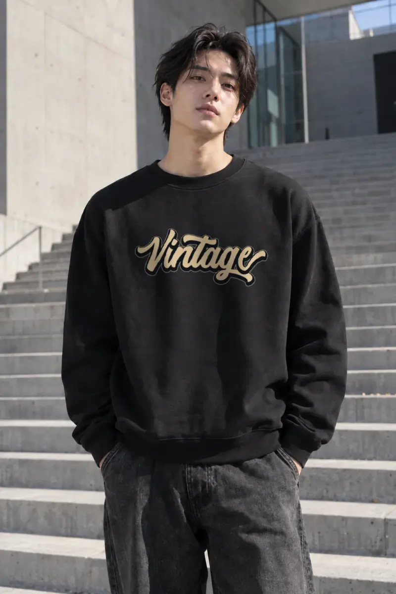 "Vintage Script" Heavy Blend Unisex Crewneck Sweatshirt | Gildan 18000