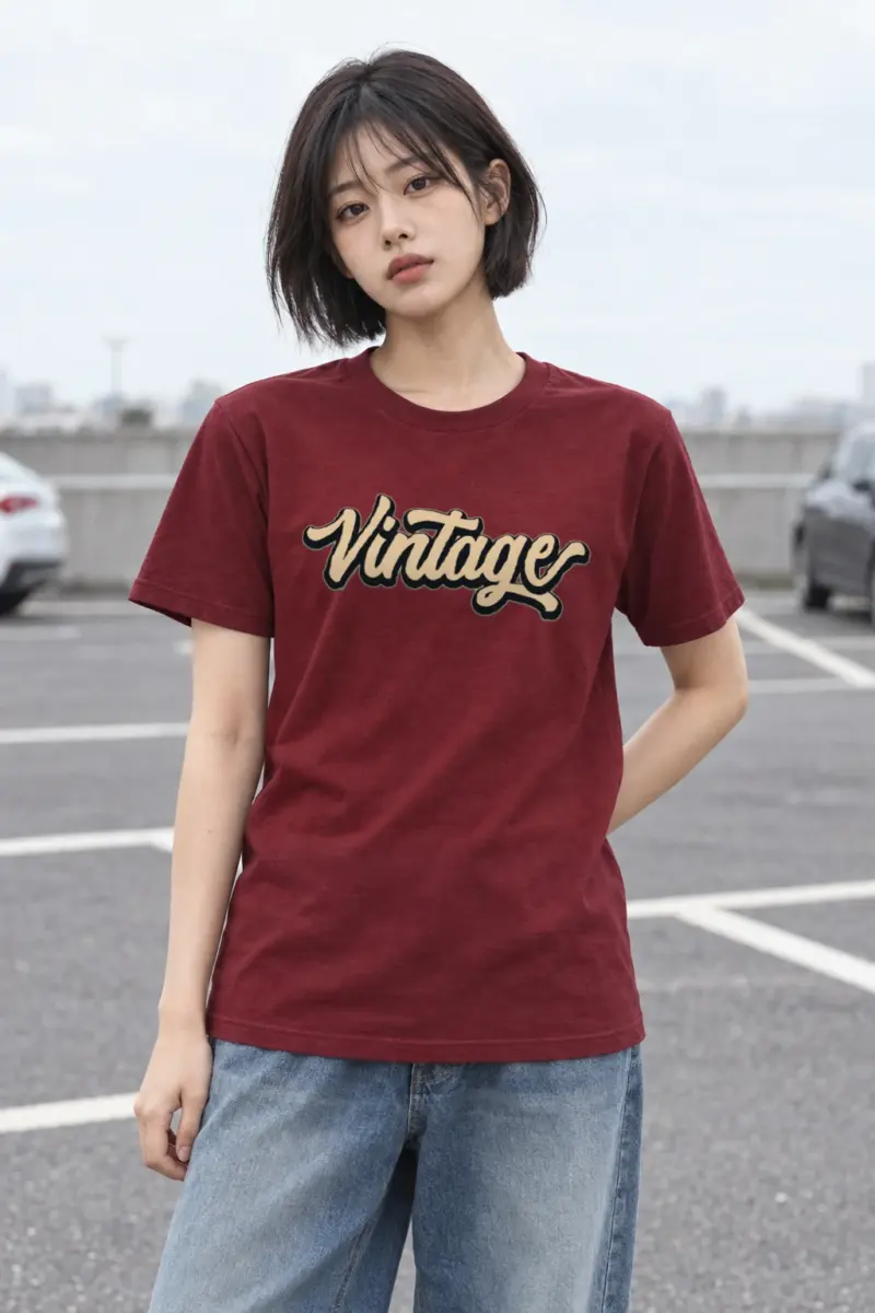 "Vintage Script" Heavyweight Unisex Crewneck T-shirt