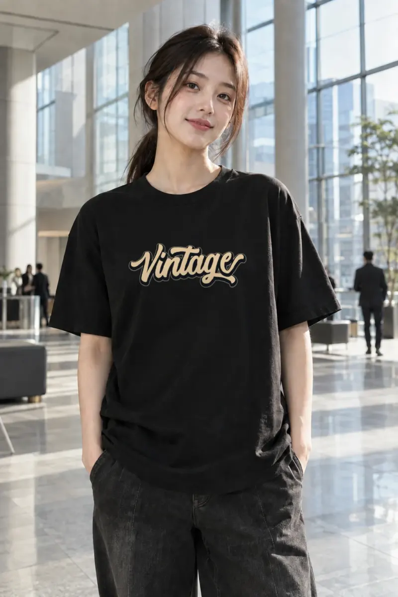 "Vintage Script" Heavyweight Unisex Crewneck T-shirt | Gildan 5000