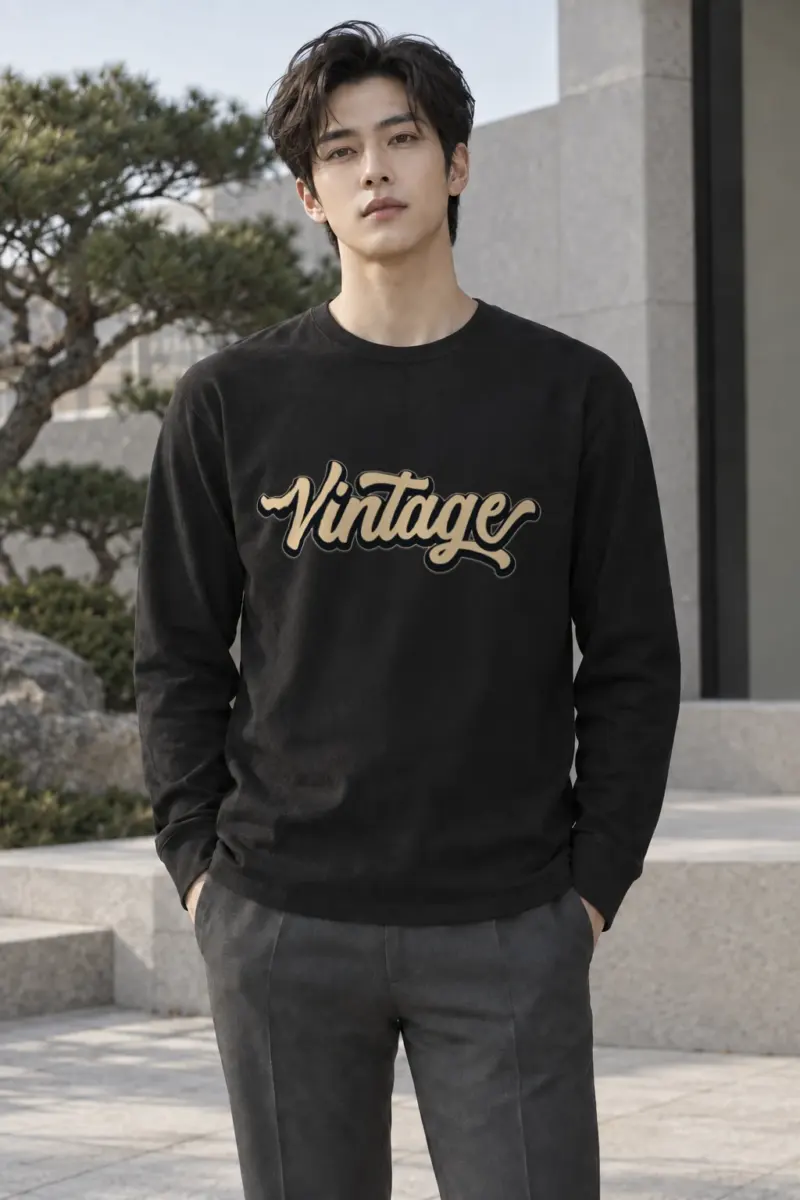 "Vintage Script" Unisex Longsleeve T-shirt | Gildan 2400