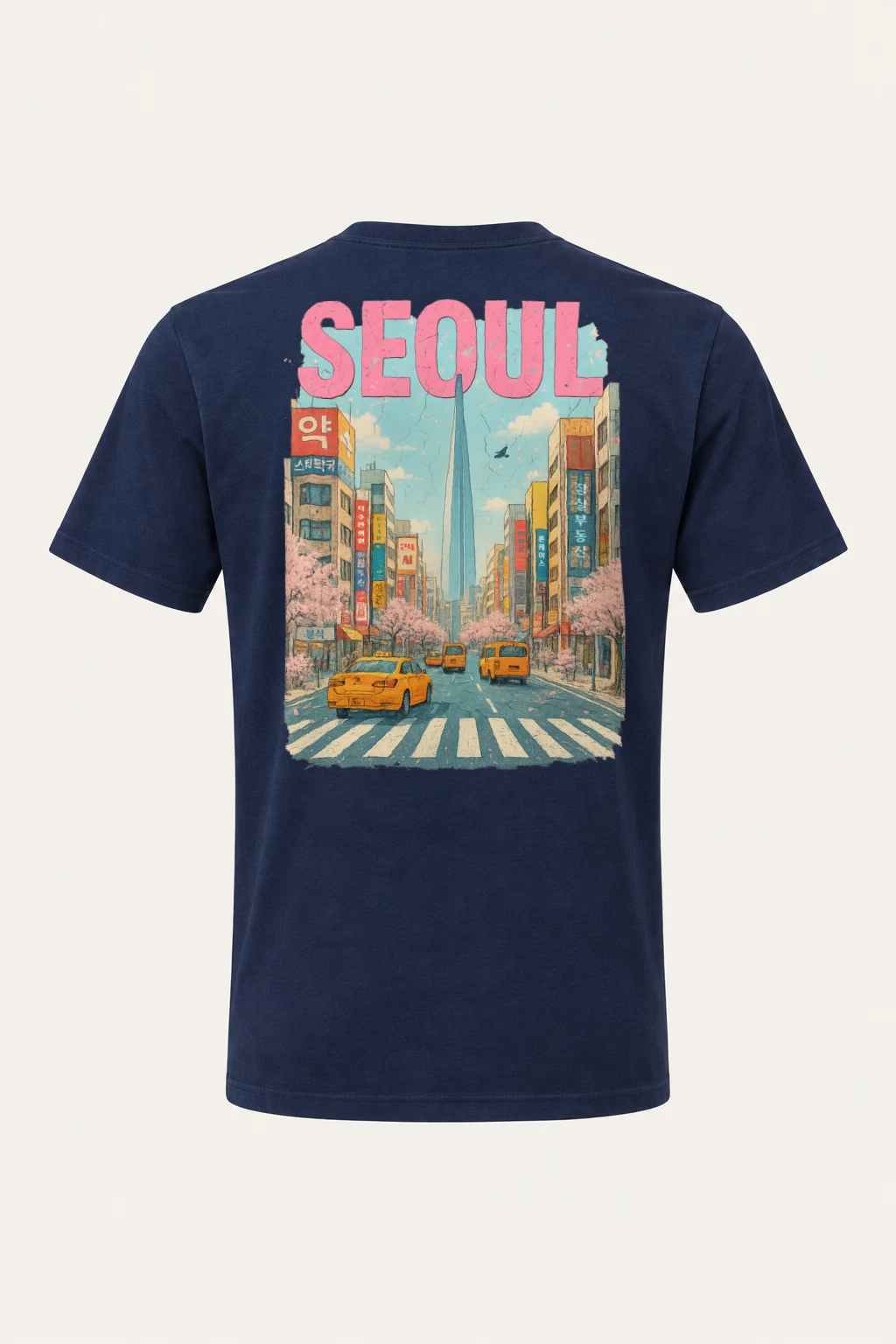 "Vintage Seoul Streets" Heavyweight Unisex Crewneck T-shirt | Gildan 5000