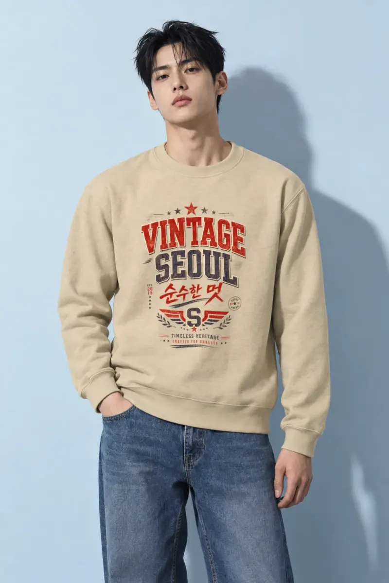 "Vintage Soul Seoul" Heavy Blend Unisex Crewneck Sweatshirt