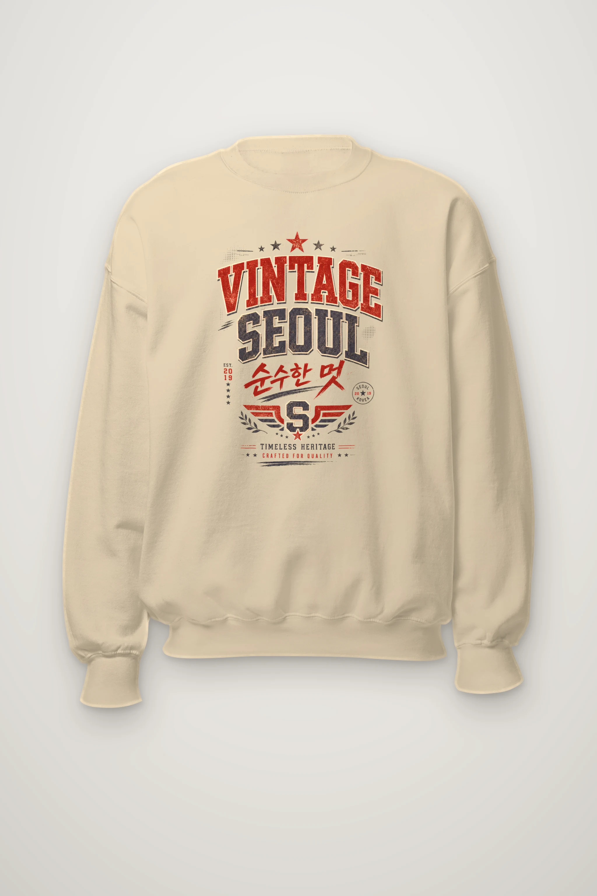 "Vintage Soul Seoul" Heavy Blend Unisex Crewneck Sweatshirt