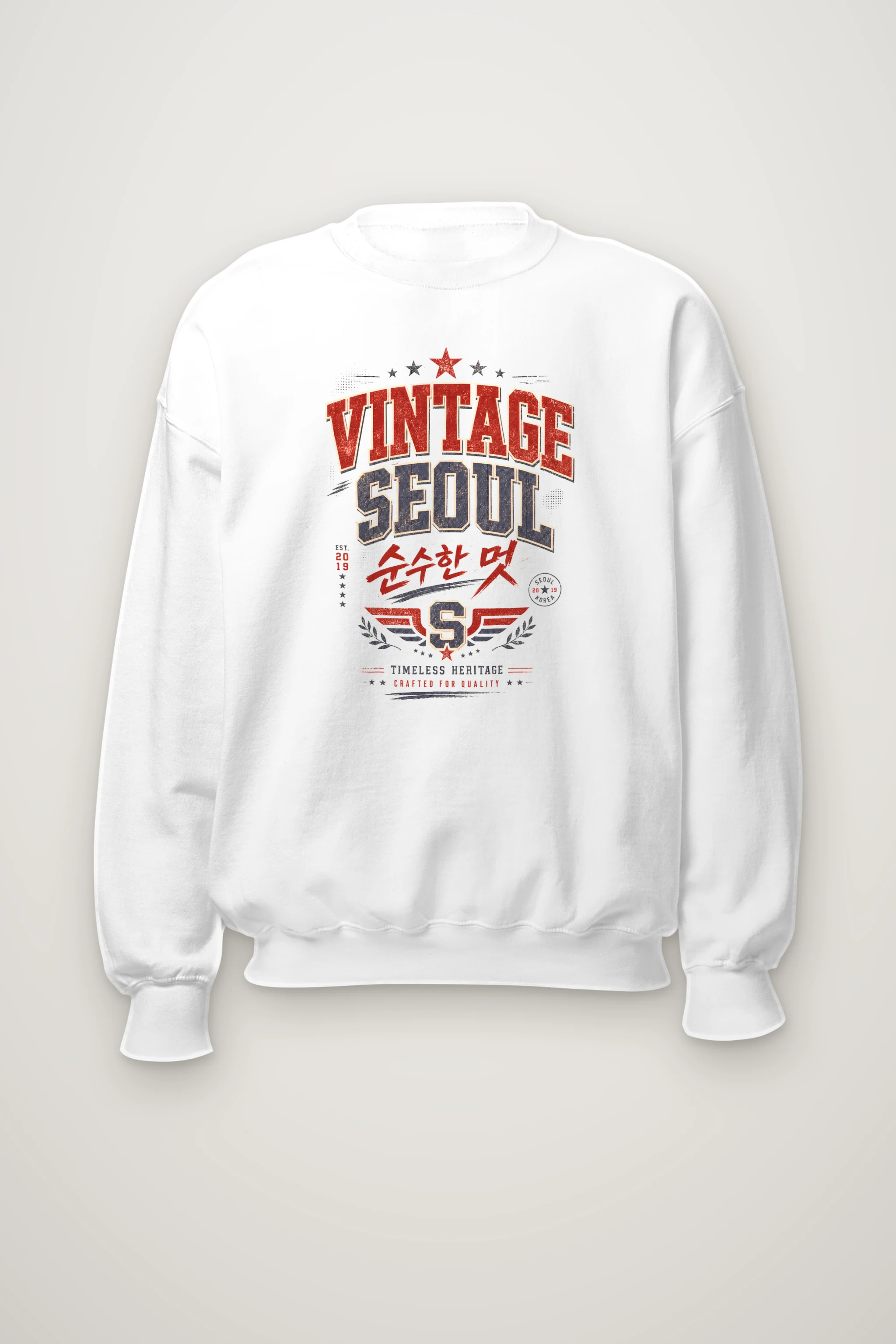 "Vintage Soul Seoul" Heavy Blend Unisex Crewneck Sweatshirt