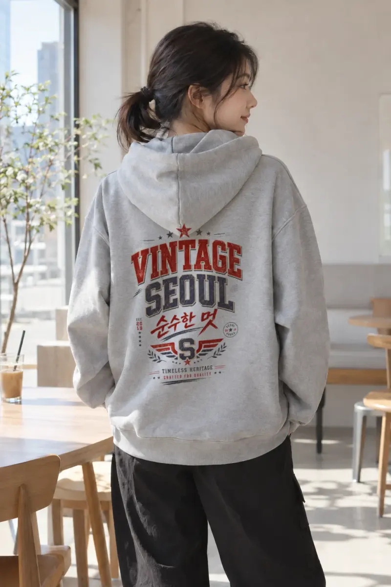 "Vintage Soul Seoul" Heavy Blend Unisex Pullover Hoodie | Gildan 18500