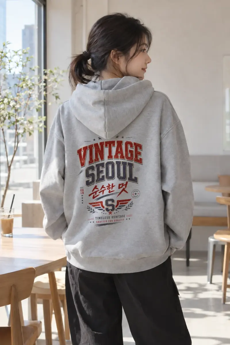 "Vintage Soul Seoul" Heavy Blend Unisex Pullover Hoodie | Gildan 18500
