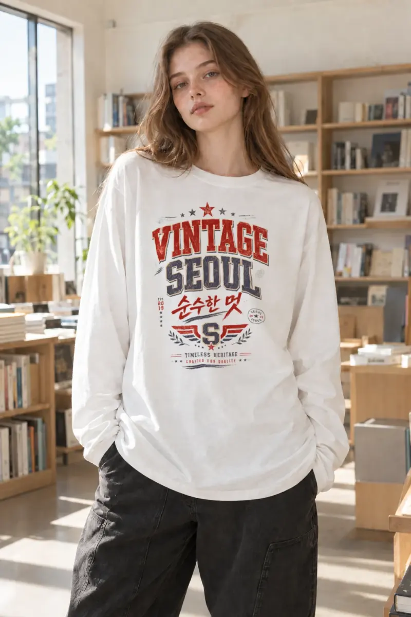 "Vintage Soul Seoul" Unisex Longsleeve T-shirt | Gildan 2400