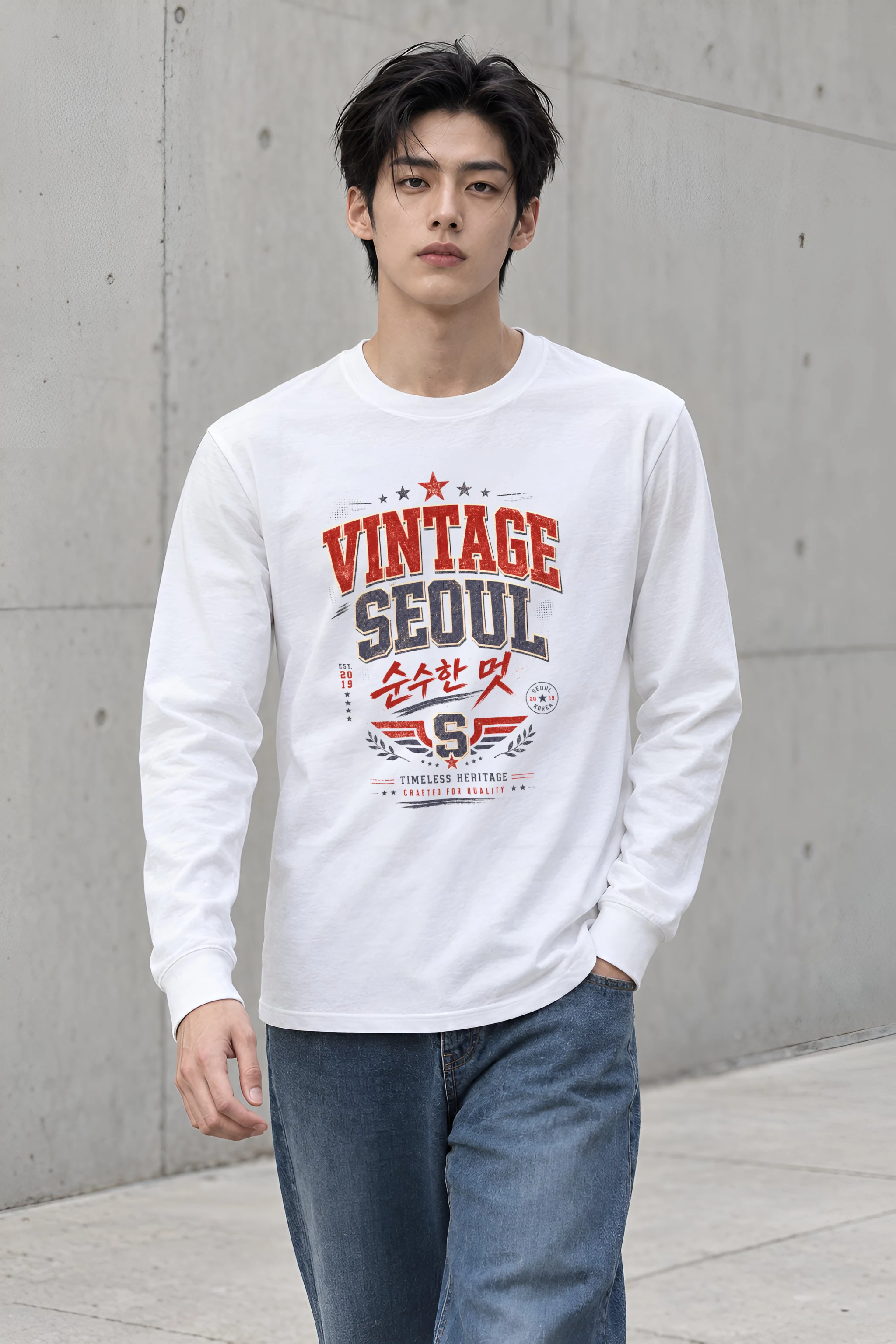 "Vintage Soul Seoul" Unisex Longsleeve T-shirt