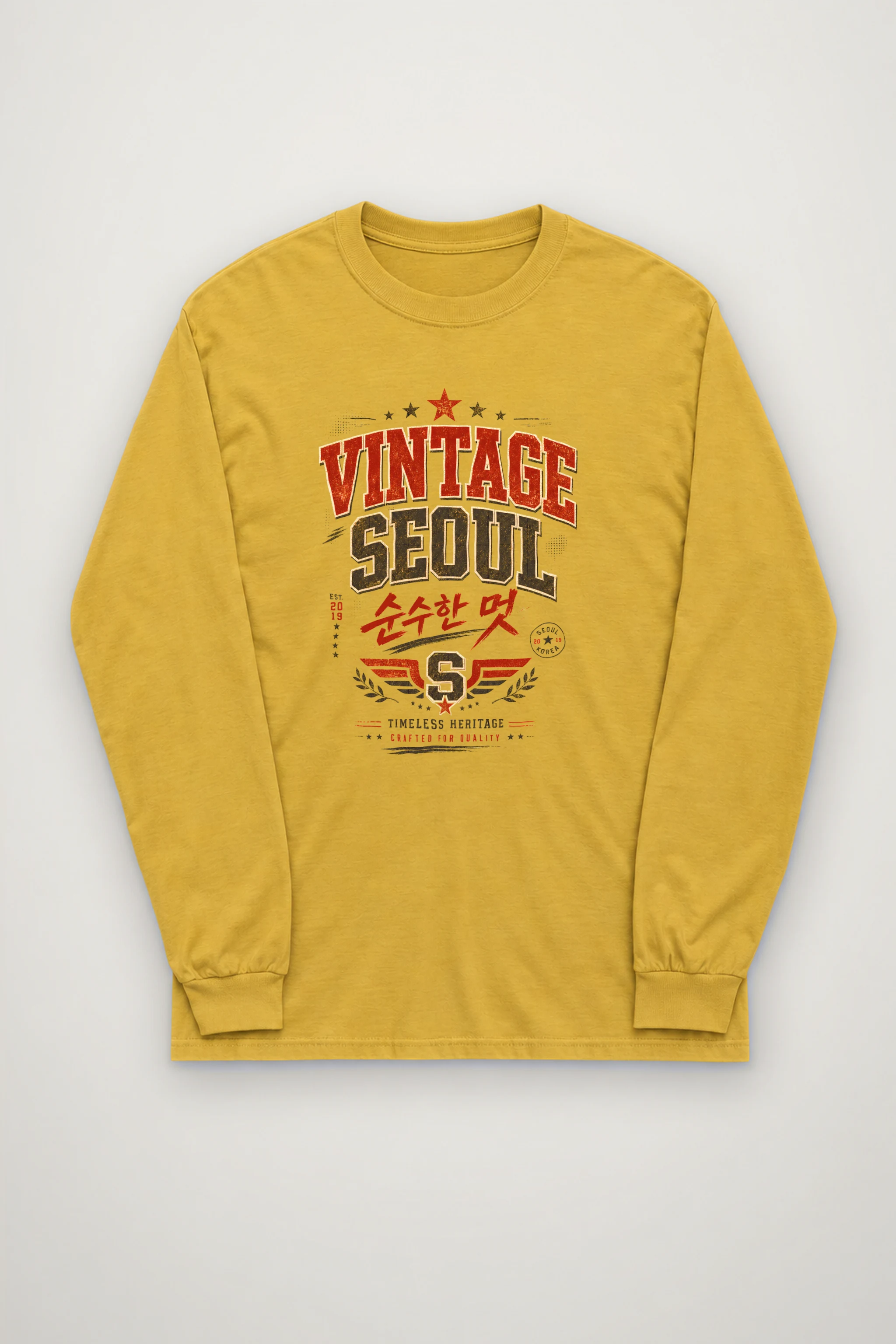 "Vintage Soul Seoul" Unisex Longsleeve T-shirt