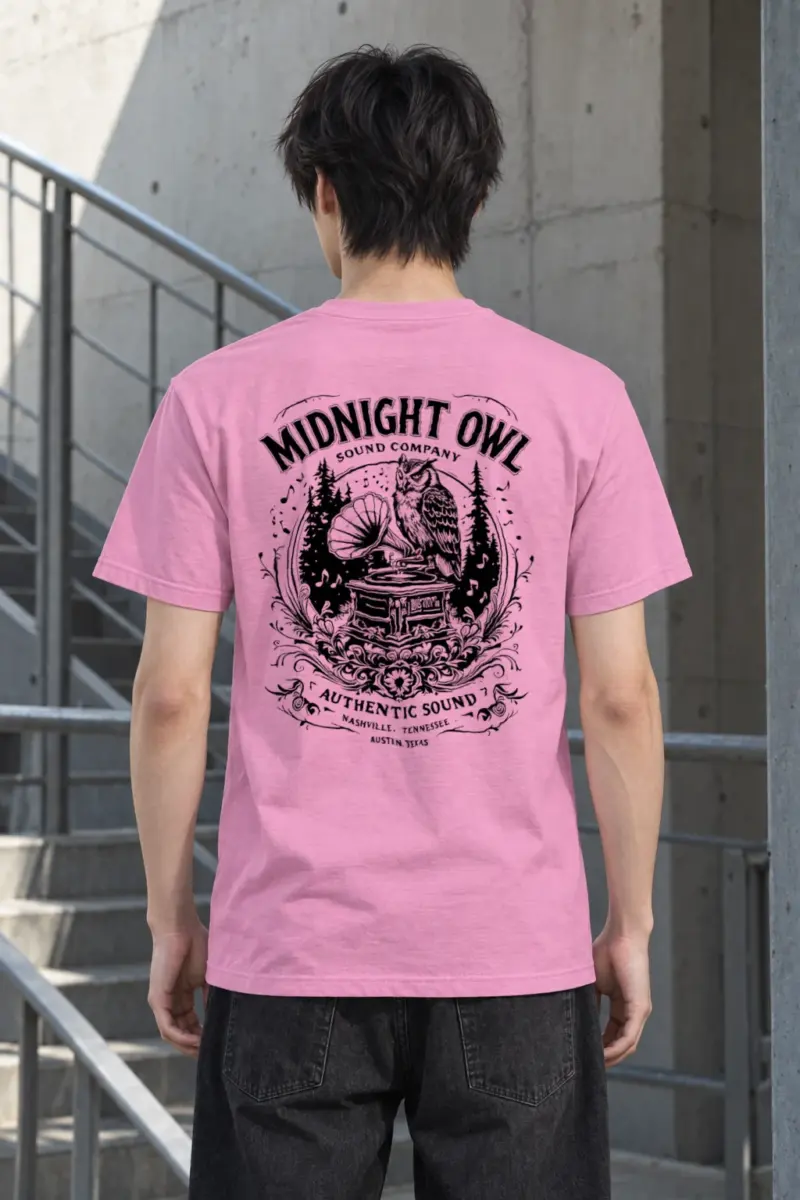 "Vintage Sound Owl" Heavyweight Unisex Crewneck T-shirt