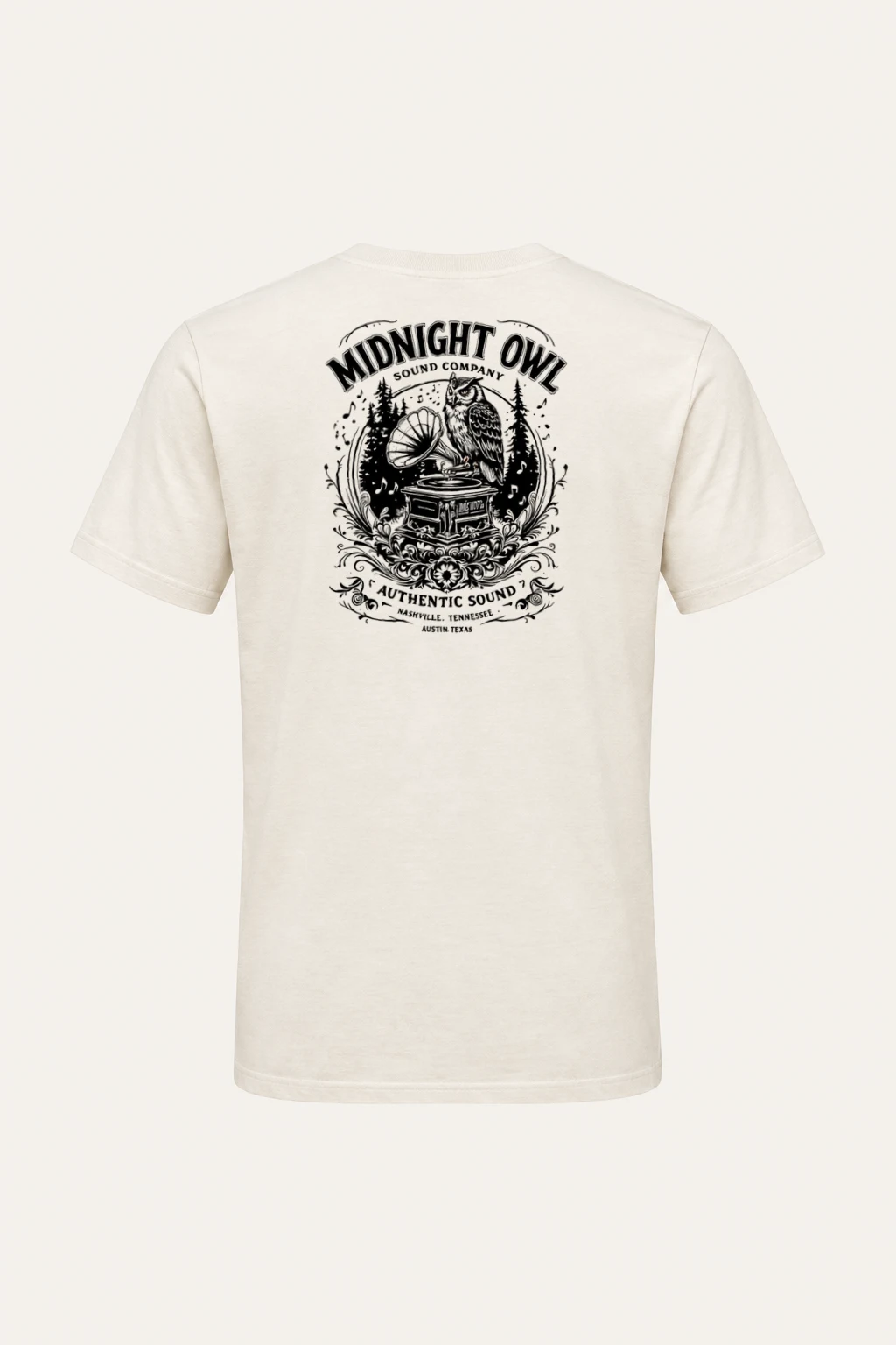 "Vintage Sound Owl" Heavyweight Unisex Crewneck T-shirt | Gildan 5000