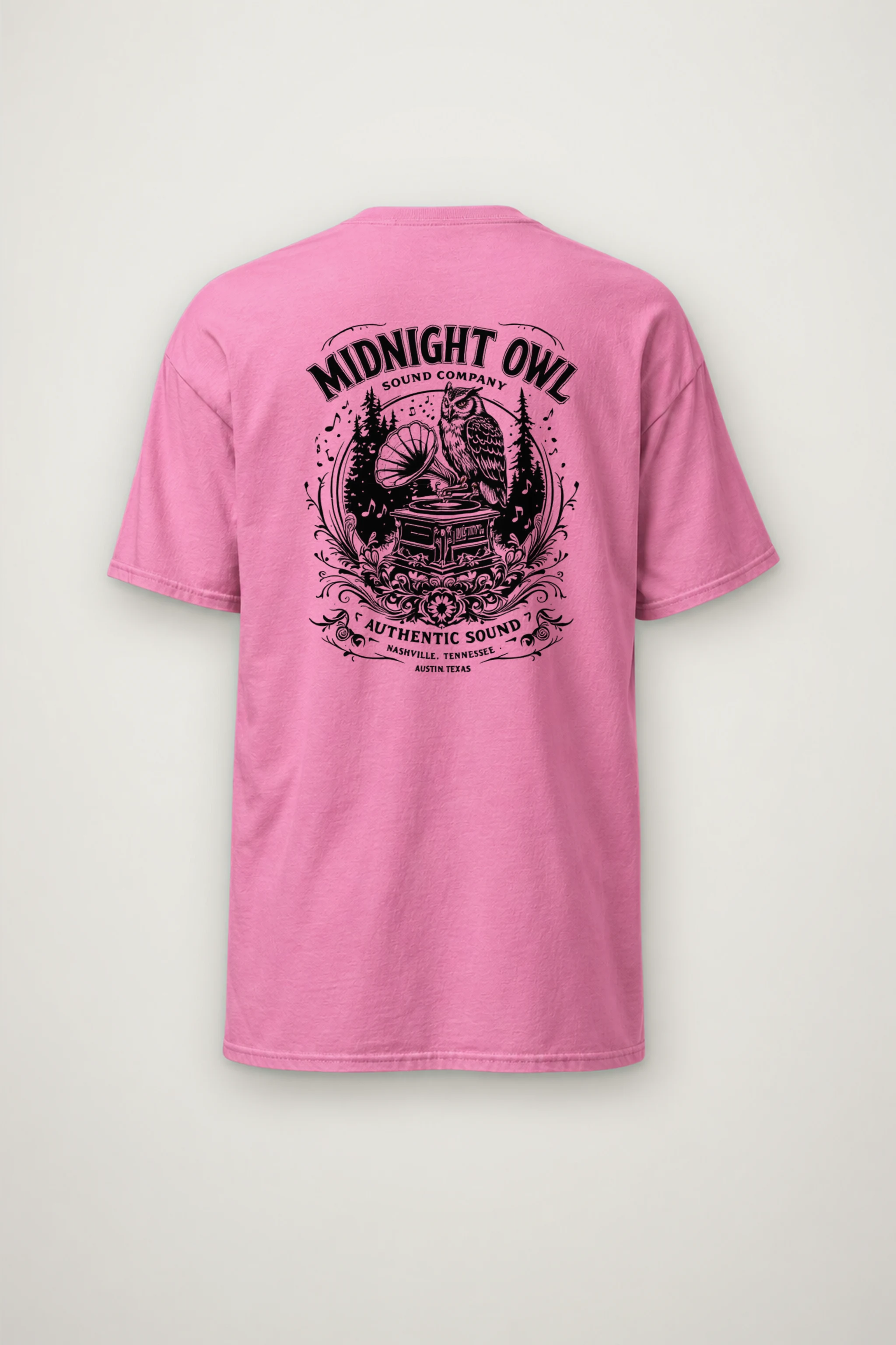 "Vintage Sound Owl" Heavyweight Unisex Crewneck T-shirt