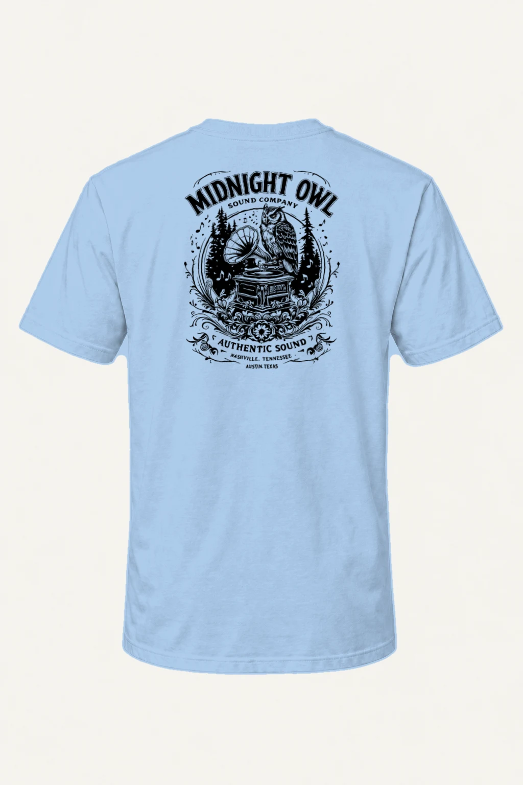 "Vintage Sound Owl" Heavyweight Unisex Crewneck T-shirt | Gildan 5000