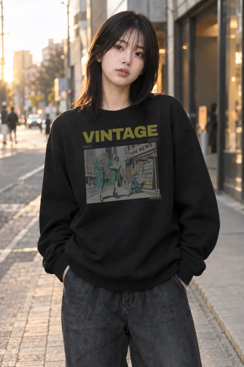 "Vintage Street Style" Heavy Blend Unisex Crewneck Sweatshirt | Gildan 18000