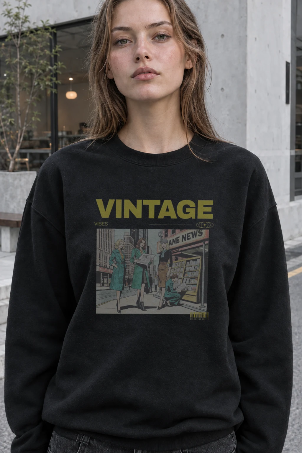 "Vintage Street Style" Unisex Sponge Fleece Crewneck Sweatshirt | Bella + Canvas 3901