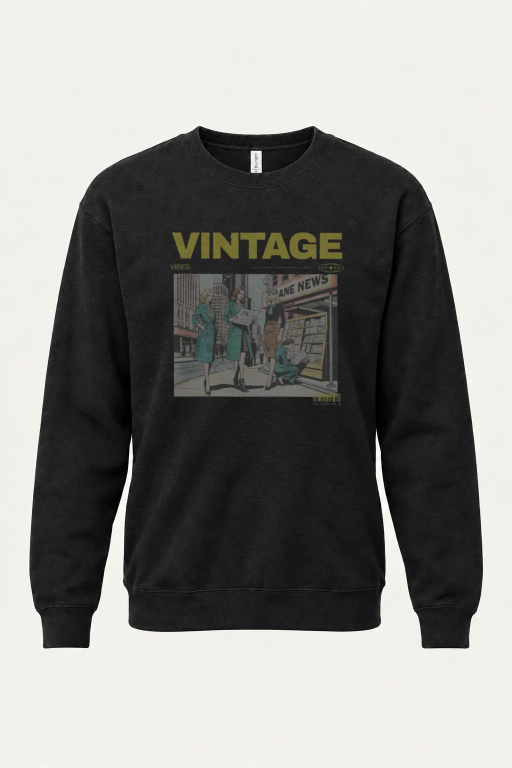 "Vintage Street Style" Unisex Sponge Fleece Crewneck Sweatshirt | Bella + Canvas 3901