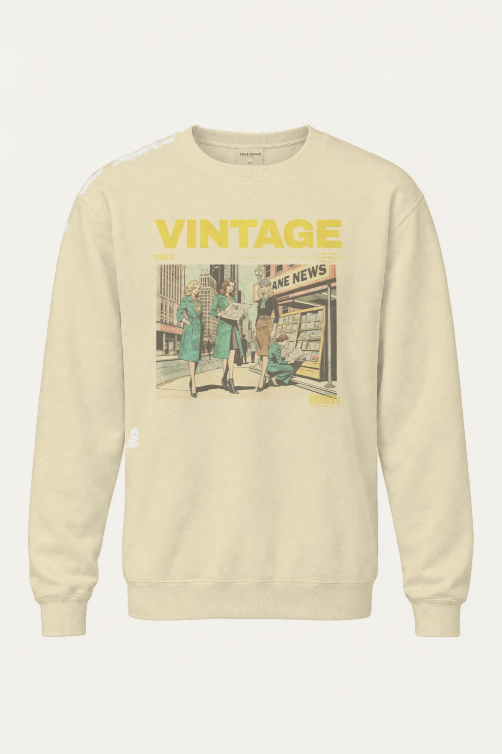 "Vintage Street Style" Unisex Sponge Fleece Crewneck Sweatshirt | Bella + Canvas 3901