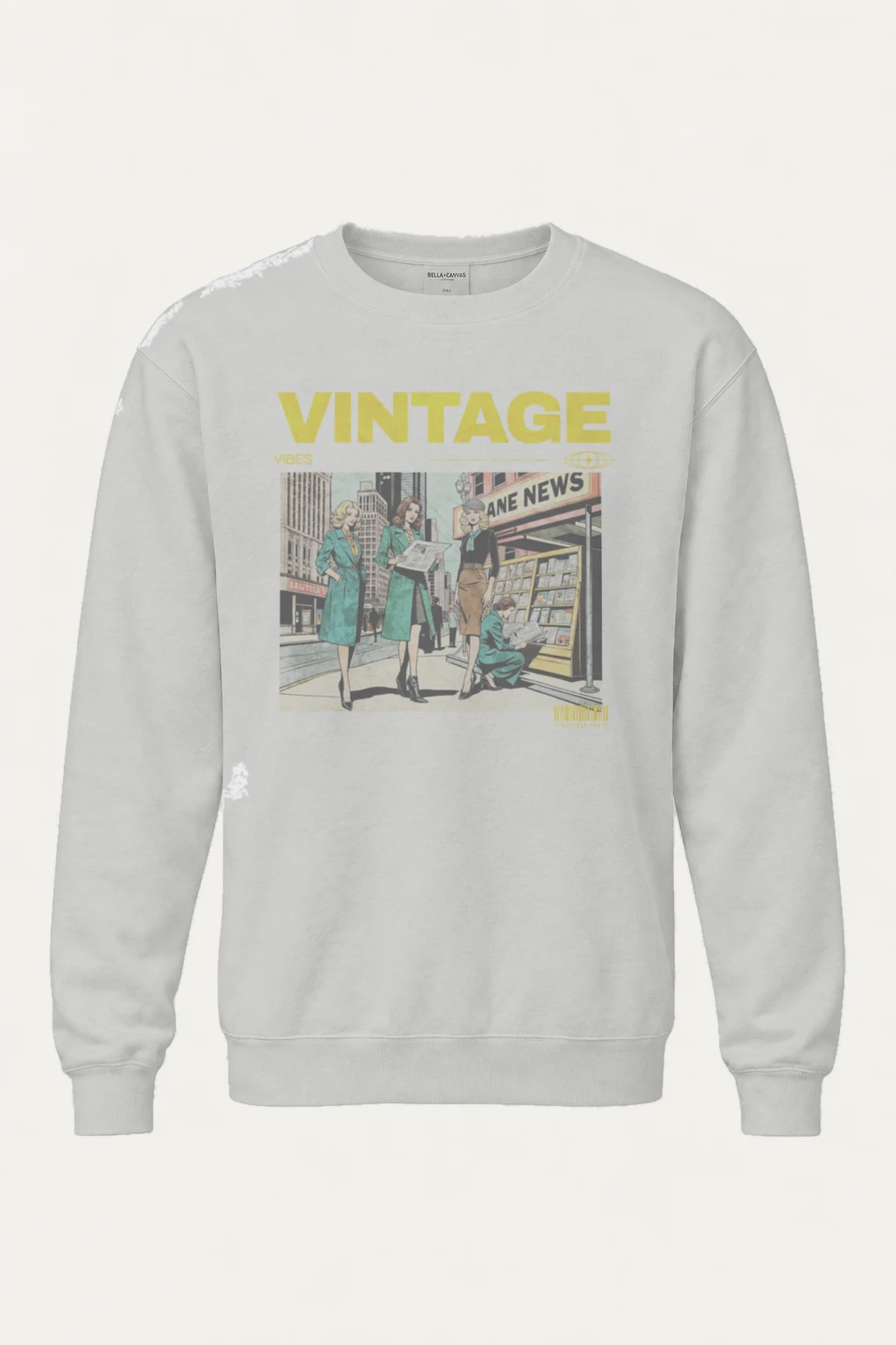 "Vintage Street Style" Unisex Sponge Fleece Crewneck Sweatshirt | Bella + Canvas 3901