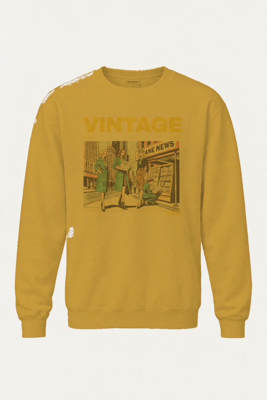 "Vintage Street Style" Unisex Sponge Fleece Crewneck Sweatshirt | Bella + Canvas 3901