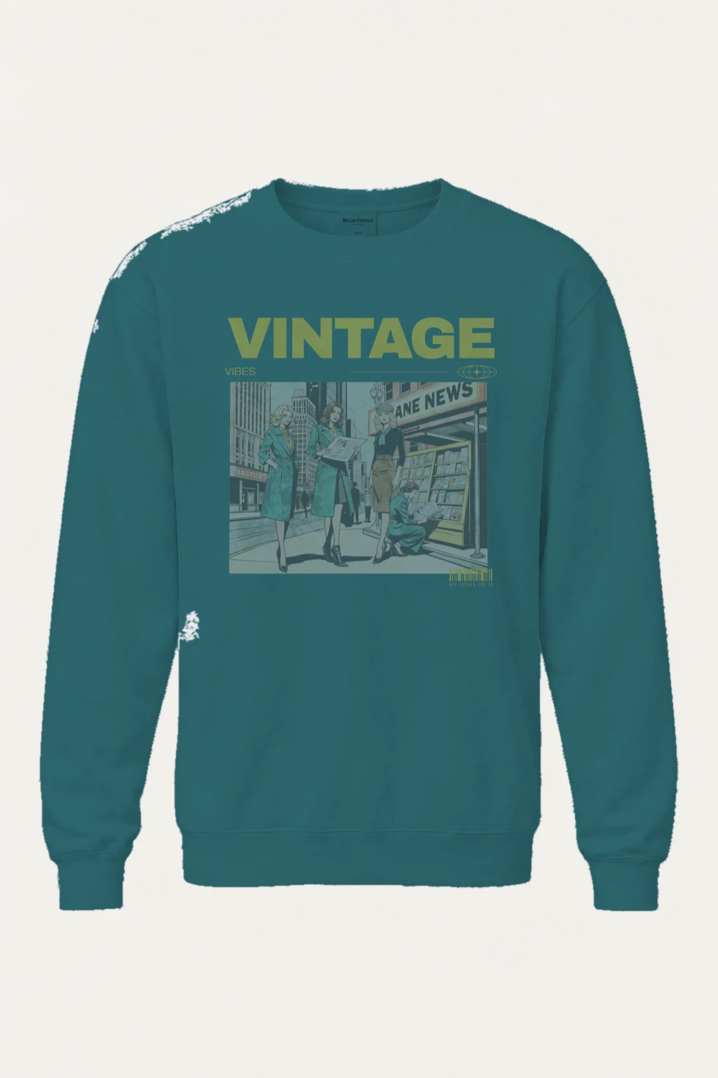 "Vintage Street Style" Unisex Sponge Fleece Crewneck Sweatshirt | Bella + Canvas 3901