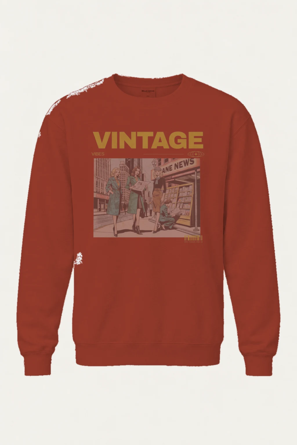 "Vintage Street Style" Unisex Sponge Fleece Crewneck Sweatshirt | Bella + Canvas 3901