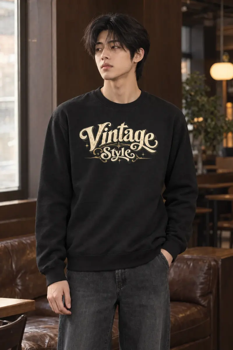 "Vintage Style Script" Heavy Blend Unisex Crewneck Sweatshirt | Gildan 18000