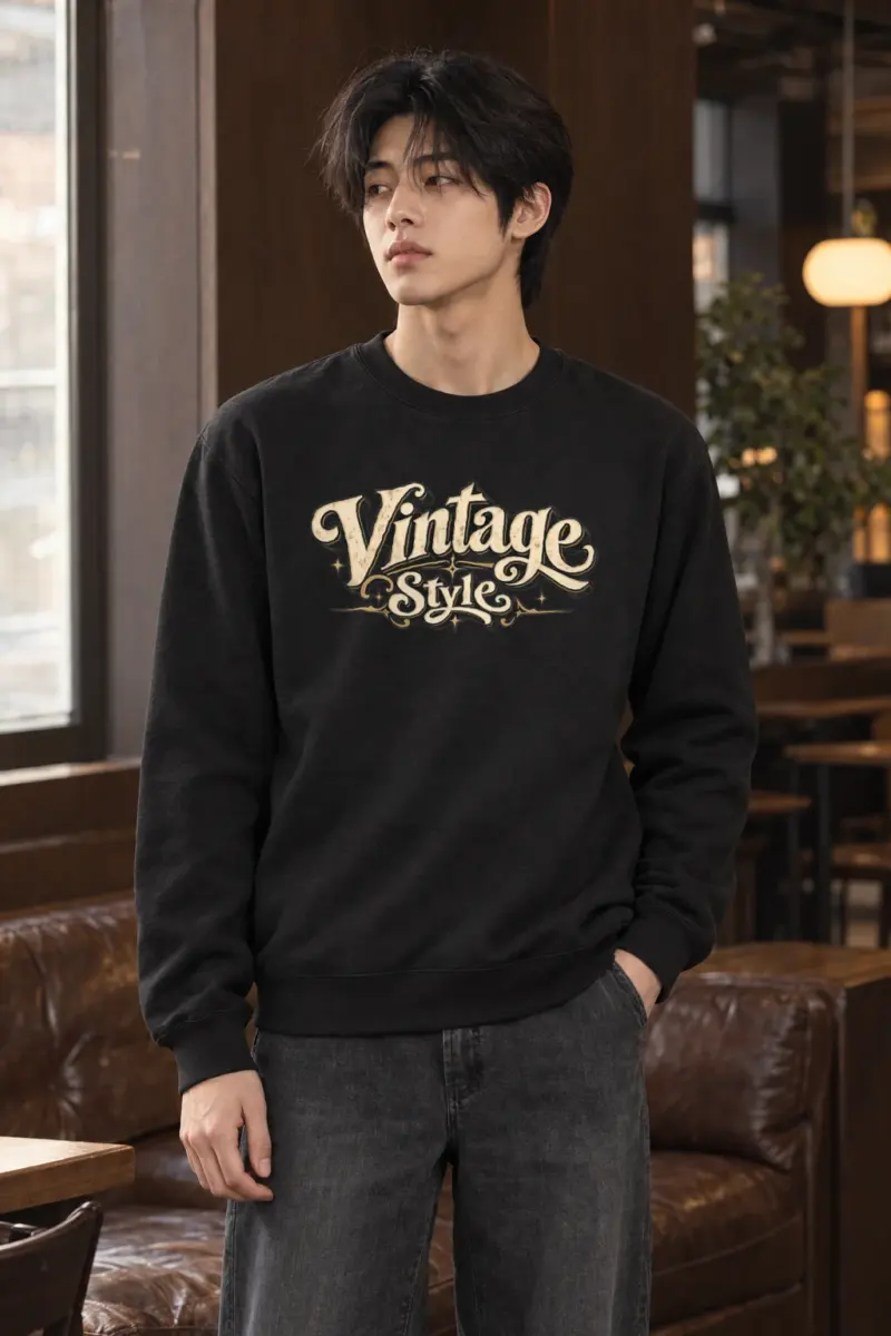"Vintage Style Script" Heavy Blend Unisex Crewneck Sweatshirt