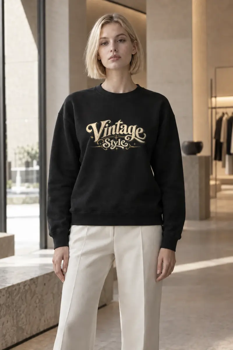 "Vintage Style Script" Heavy Blend Unisex Crewneck Sweatshirt | Gildan 18000