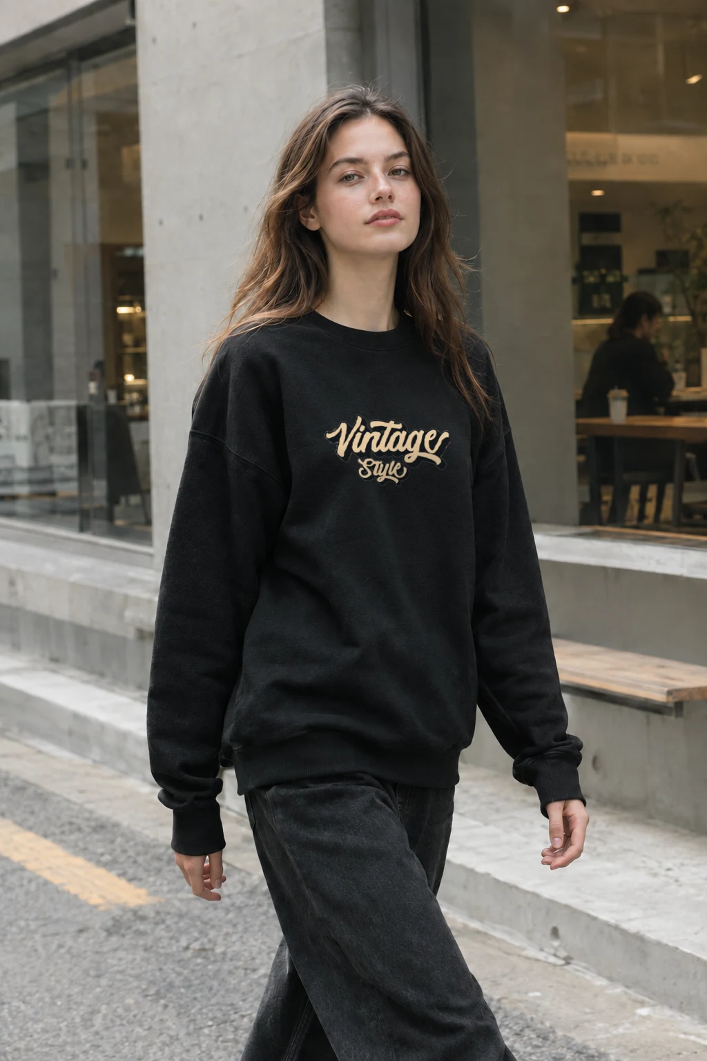 "Vintage Style Script" Heavy Blend Unisex Crewneck Sweatshirt | Gildan 18000