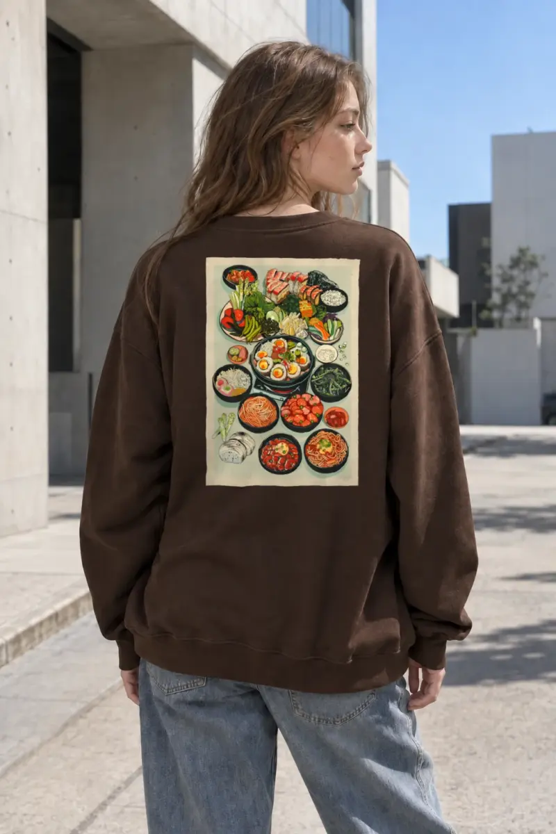 “Vintage Sushi Spread” Heavy Blend Unisex Crewneck Sweatshirt | Gildan 18000