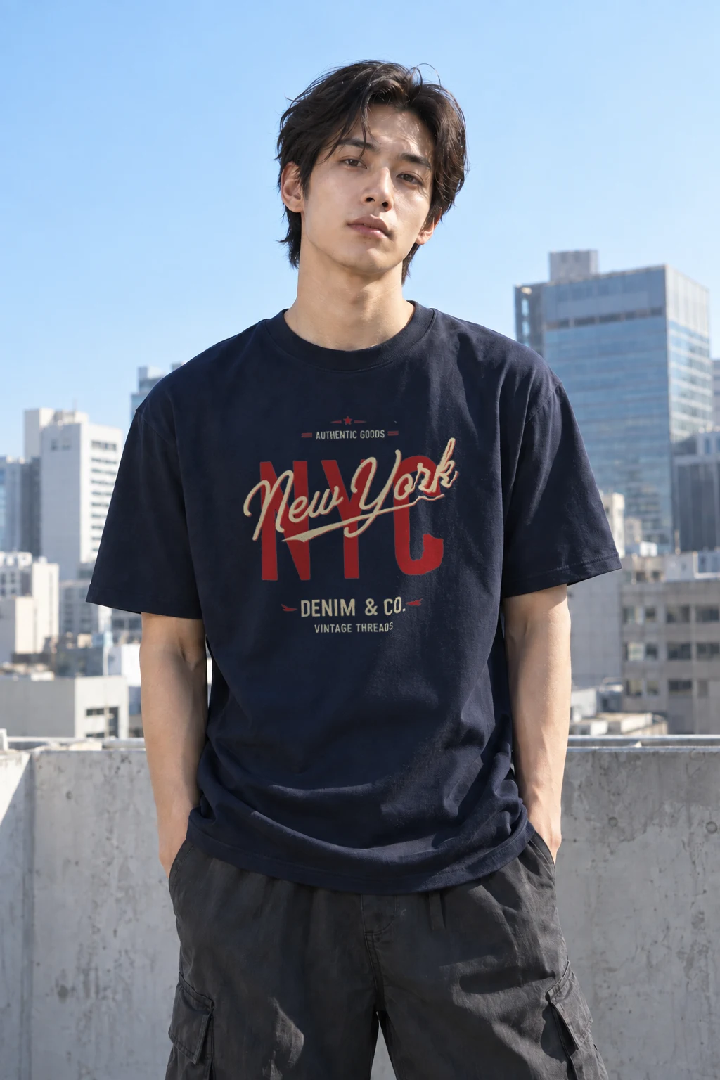 "Vintage Threads NYC" Heavyweight Unisex Crewneck T-shirt | Gildan 5000
