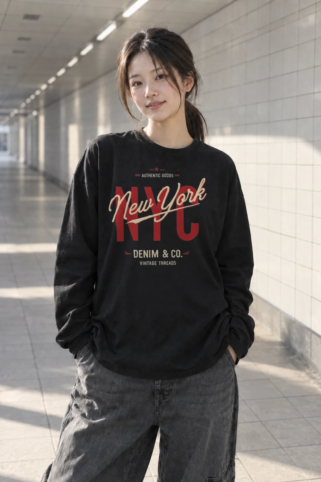 "Vintage Threads" Unisex Longsleeve T-shirt | Gildan 2400