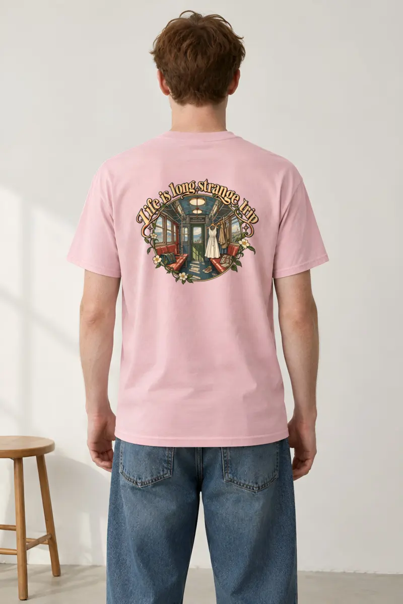 "Vintage Train Interior" Heavyweight Unisex Crewneck T-shirt
