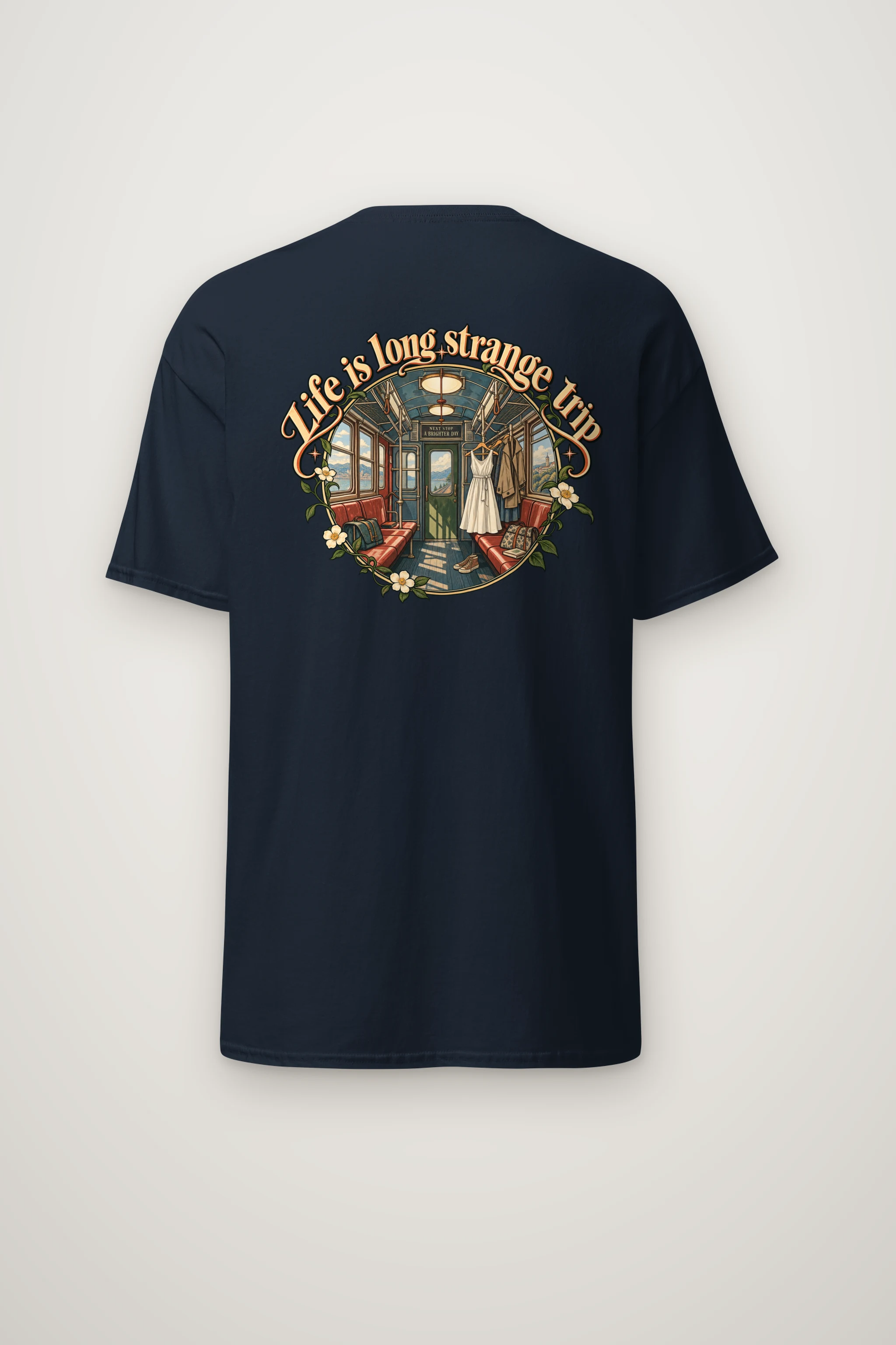 "Vintage Train Interior" Heavyweight Unisex Crewneck T-shirt