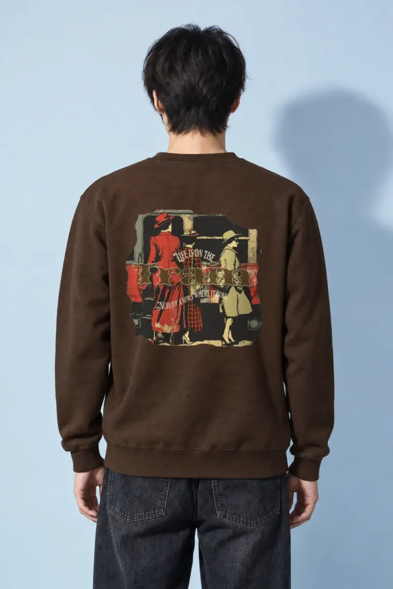 "Vintage Train Travelers" Heavy Blend Unisex Crewneck Sweatshirt | Gildan 18000