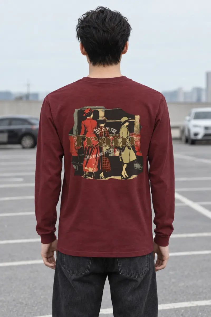 "Vintage Train Travelers" Unisex Longsleeve T-shirt
