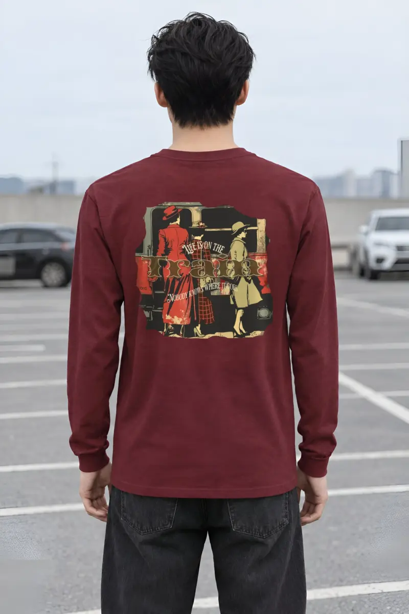 "Vintage Train Travelers" Unisex Longsleeve T-shirt