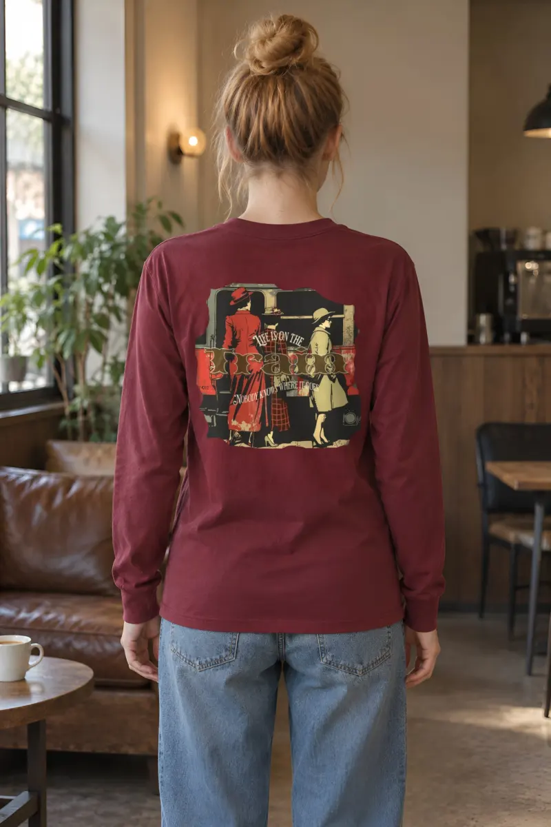 "Vintage Train Travelers" Unisex Longsleeve T-shirt