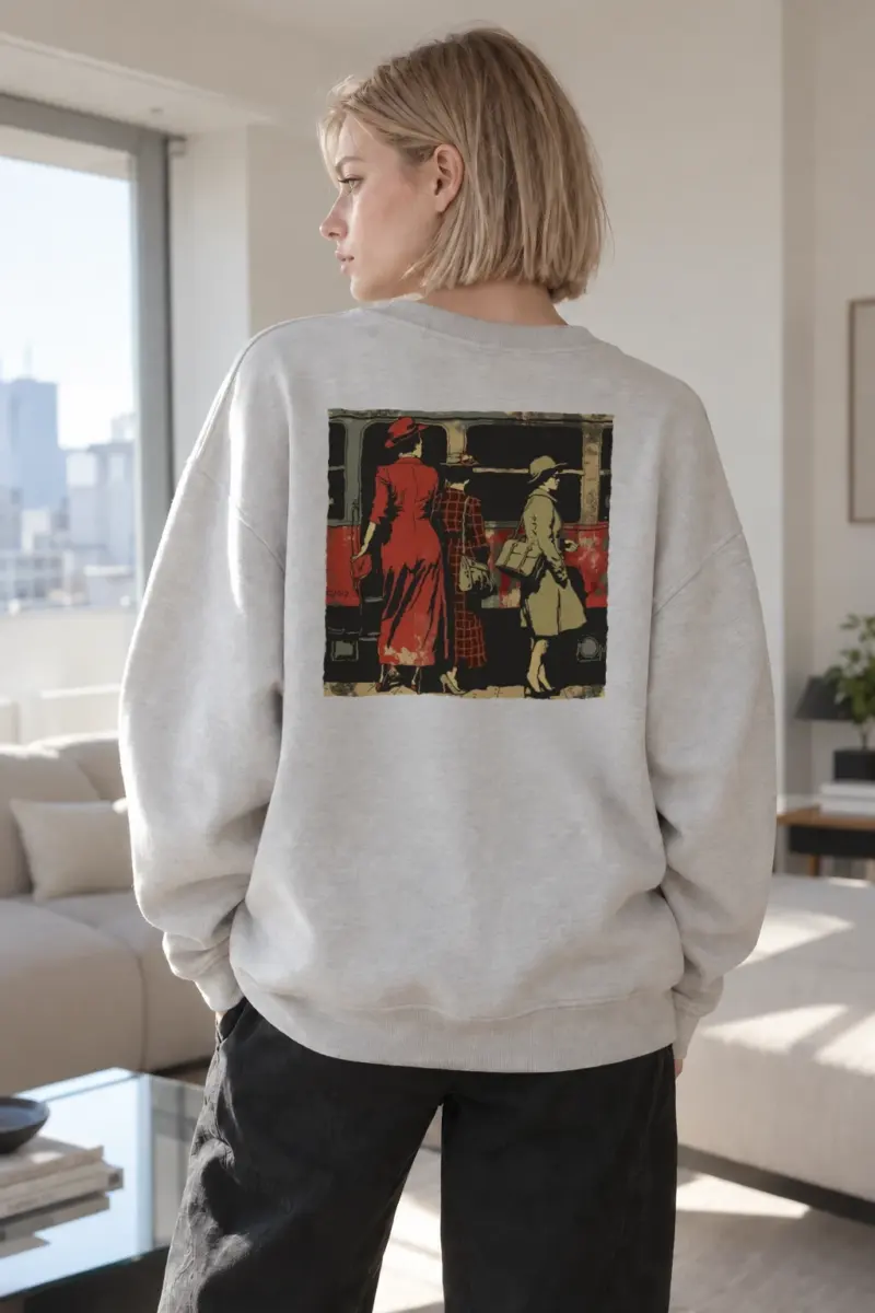 “Vintage Train Trio” Heavy Blend Unisex Crewneck Sweatshirt | Gildan 18000