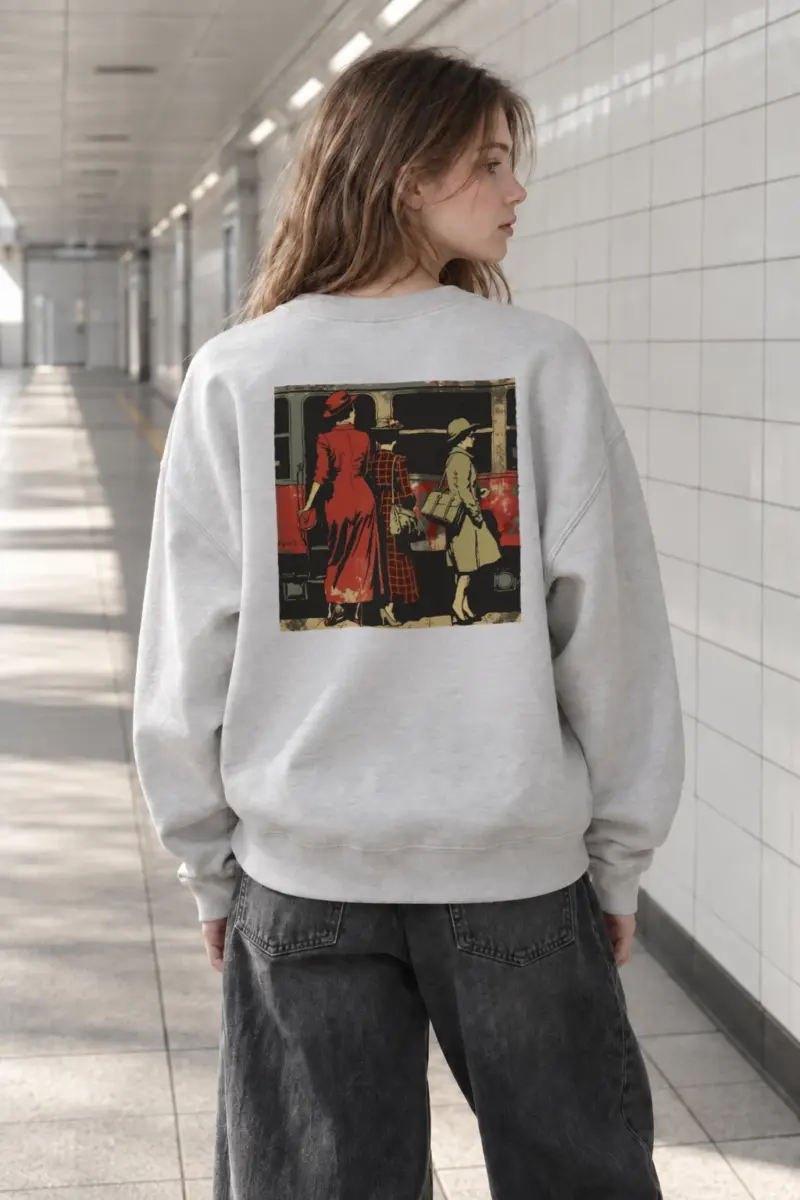 "Vintage Train Trio" Heavy Blend Unisex Crewneck Sweatshirt | Gildan 18000