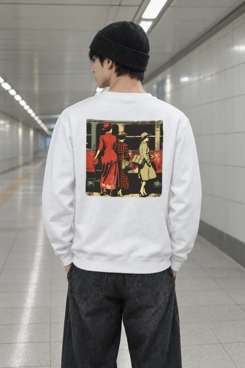 "Vintage Train Trio" Heavy Blend Unisex Crewneck Sweatshirt