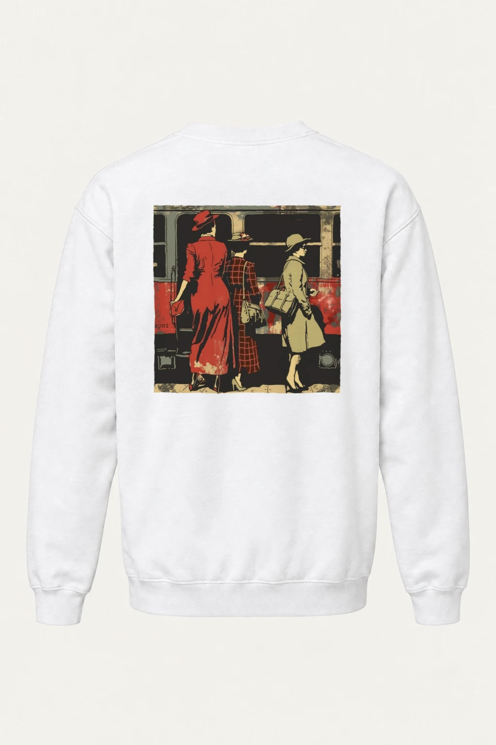 "Vintage Train Trio" Heavy Blend Unisex Crewneck Sweatshirt | Gildan 18000