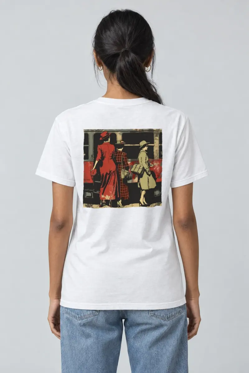 "Vintage Train Trio" Heavyweight Unisex Crewneck T-shirt | Gildan 5000