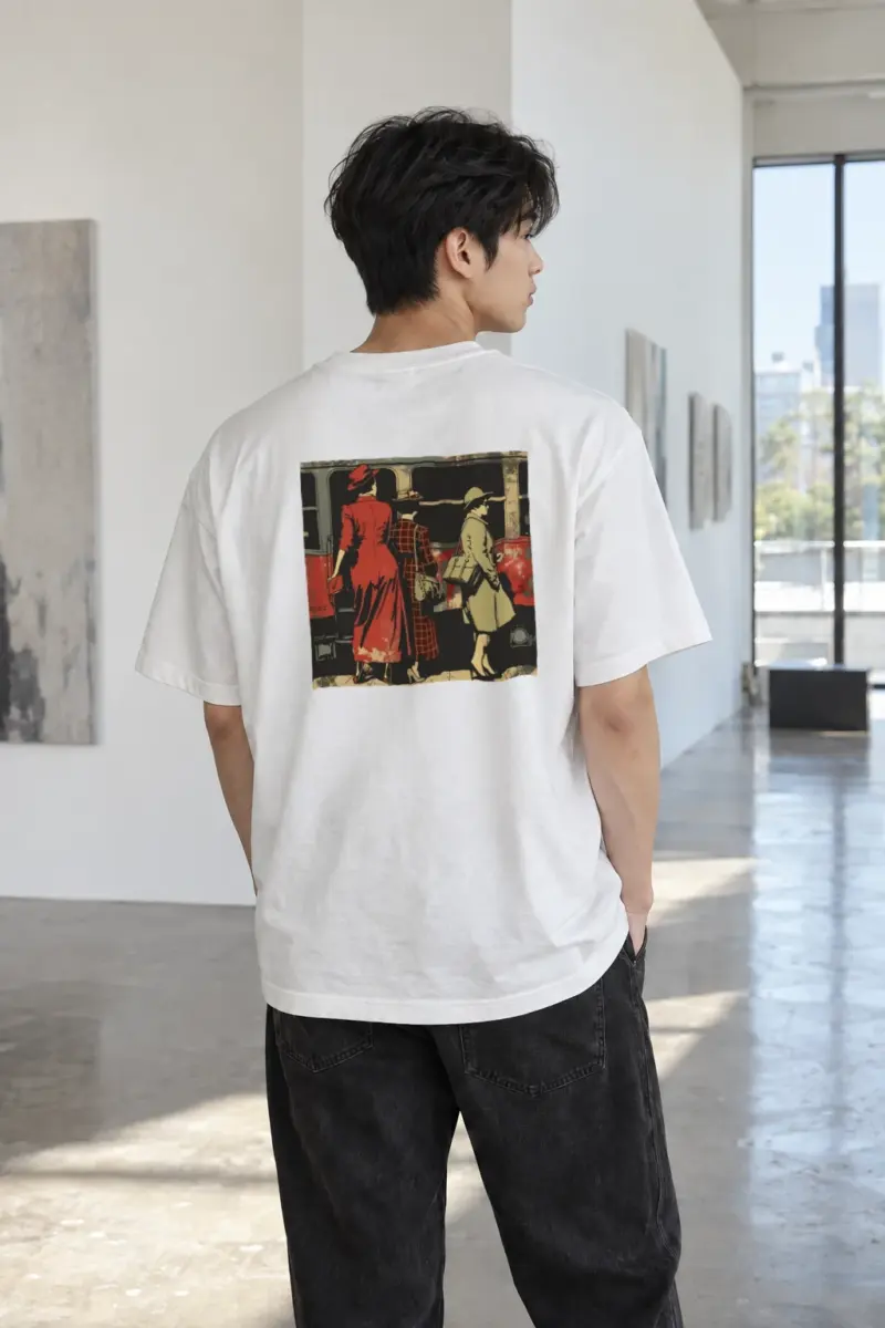 "Vintage Train Trio" Heavyweight Unisex Crewneck T-shirt | Gildan 5000