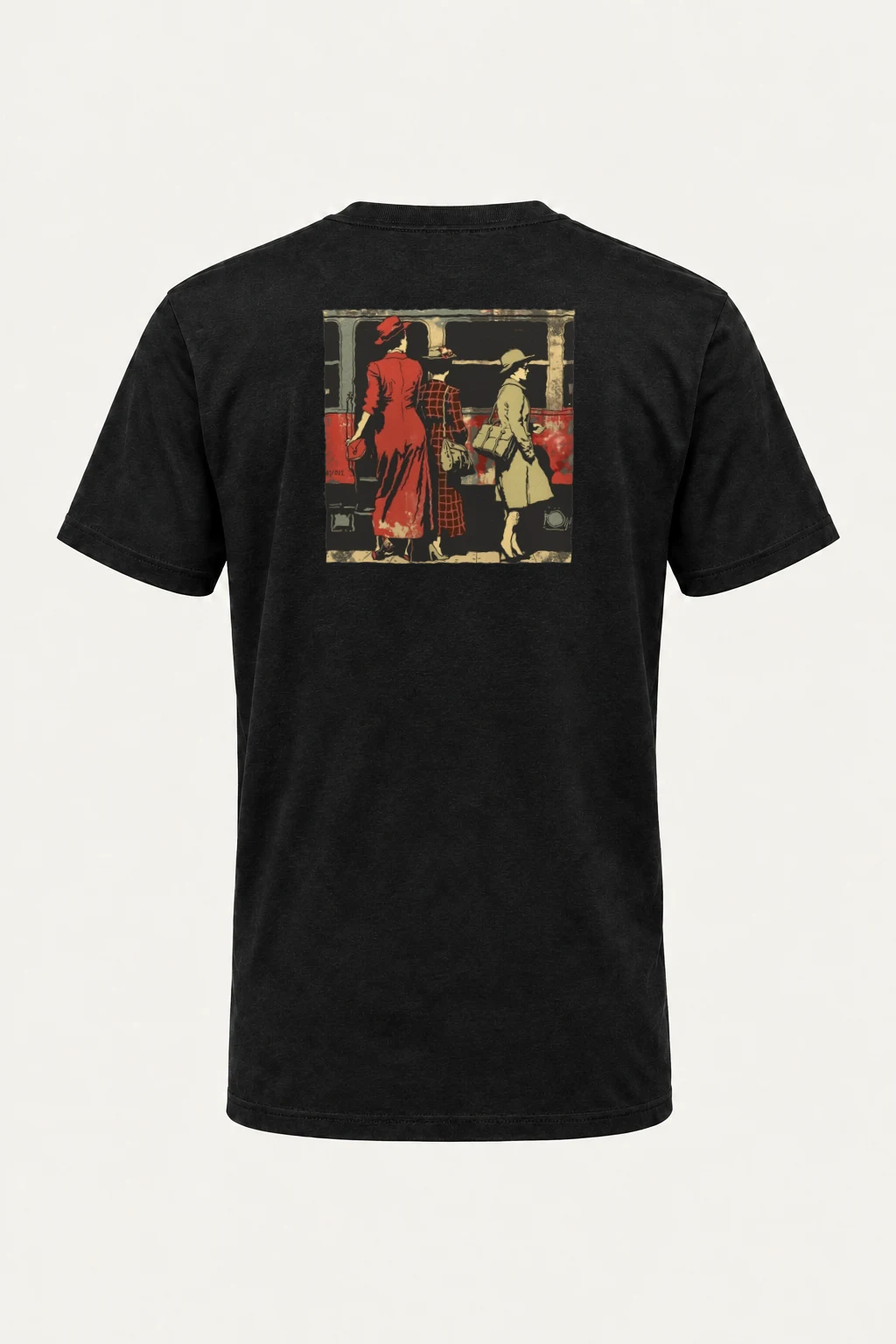 "Vintage Train Trio" Heavyweight Unisex Crewneck T-shirt | Gildan 5000