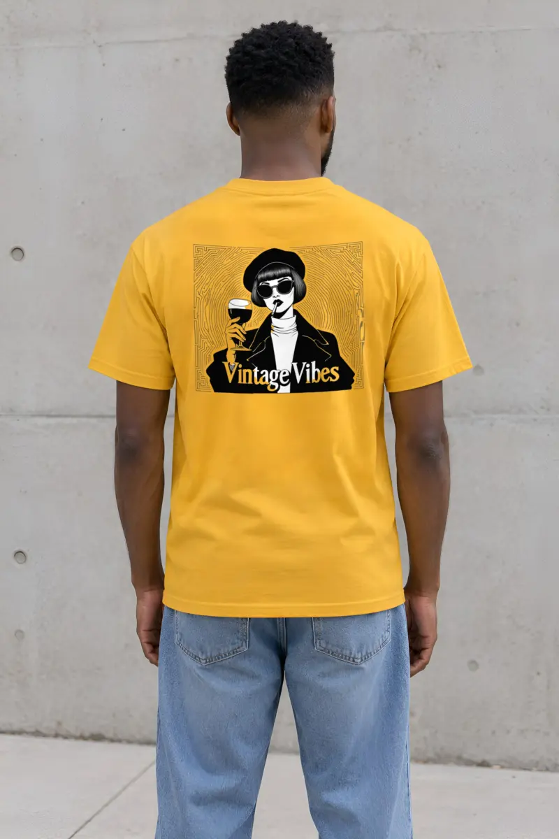 "Vintage Vibes" Heavyweight Unisex Crewneck T-shirt