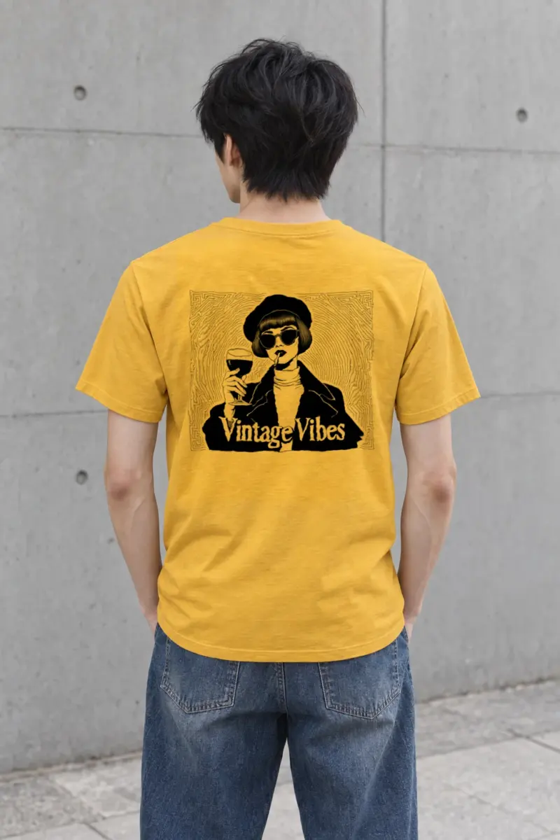"Vintage Vibes" Heavyweight Unisex Crewneck T-shirt