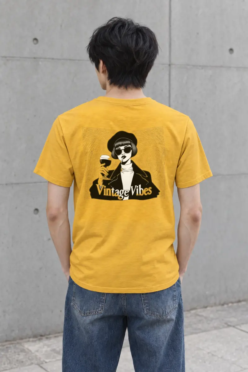 "Vintage Vibes" Heavyweight Unisex Crewneck T-shirt